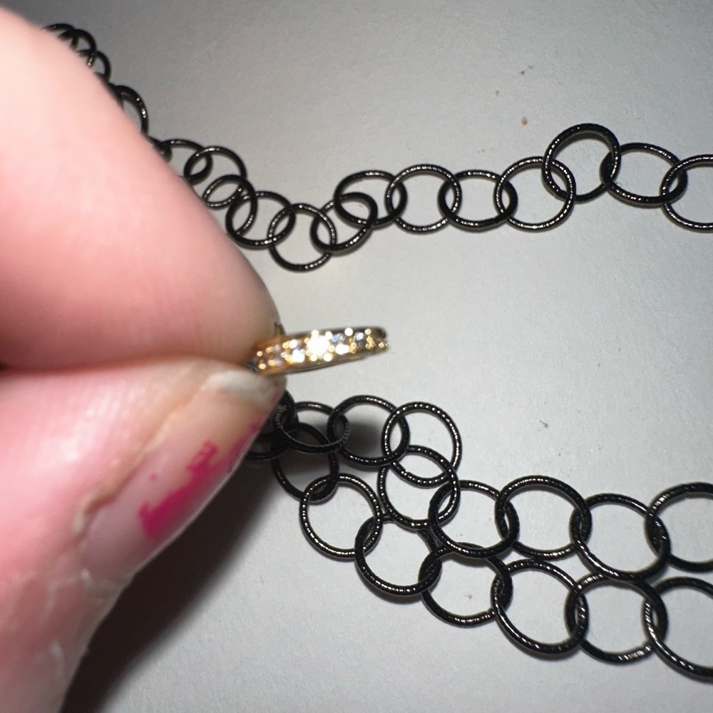 Bold Black and Gold Double-Strand Necklace - Picture 4 of 5